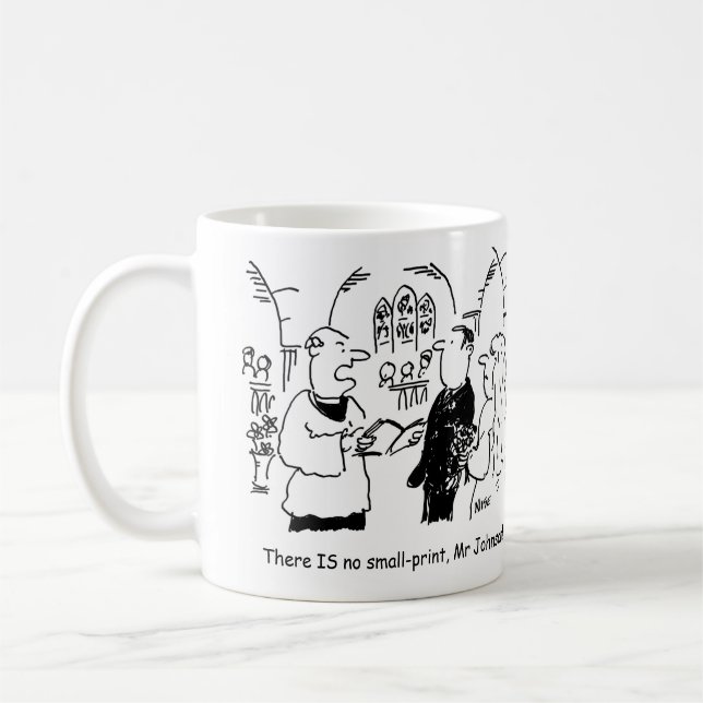 Bräutigam bei einer Hochzeit Cartoon zu personalis Kaffeetasse (Links)