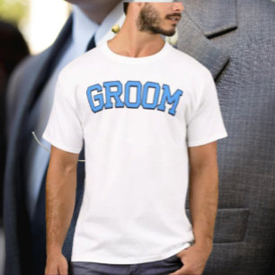 Bräutigam – Blue College Font Hochzeit & Junggesel T-Shirt