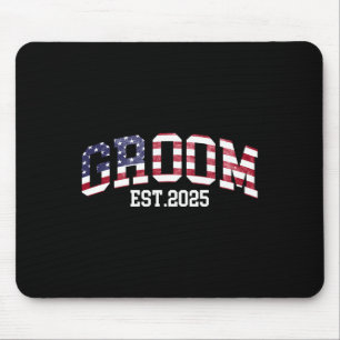 Bräutigam Braut ca. 2025 USA-Flagge Frisch verheir Mousepad