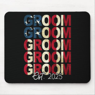 Bräutigam Braut Erw. 2025 US-Flagge Frisch verheir Mousepad