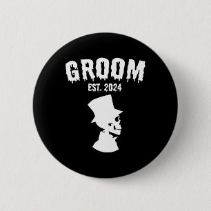 Bräutigam Braut Skelett Paare passende Hochzeitsha Button