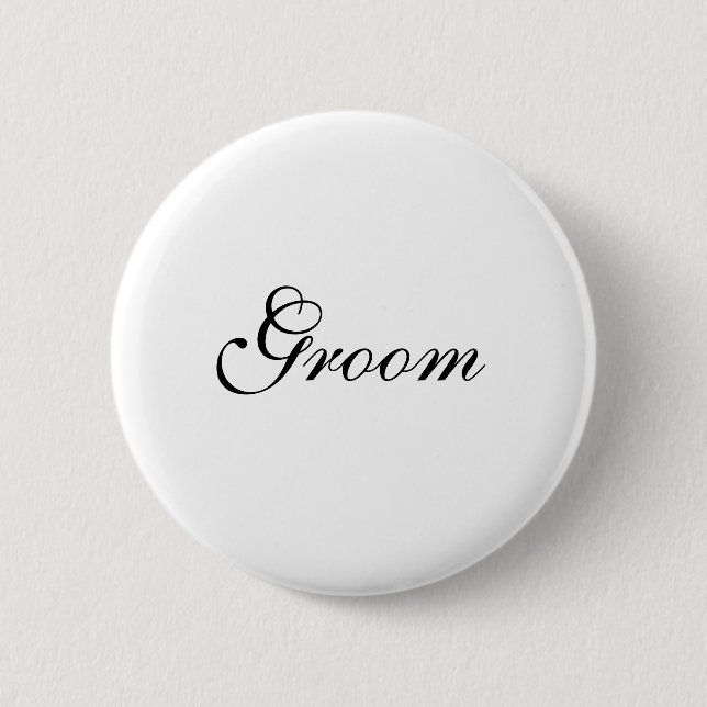 Bräutigam-Brautpartyschablone Button (Vorderseite)