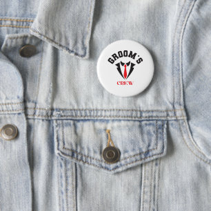 Bräutigam-Crew - Moderne Junggesellen-Abschiedspar Button