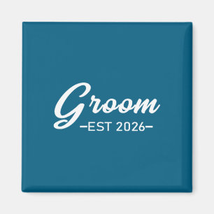Bräutigam est 2026 Herr Ehemann Hochzeit Hochzeits Magnet