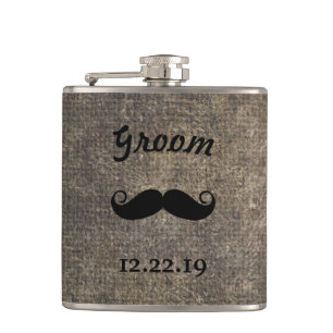 Bräutigam Flask Schnurrbart Flachmann