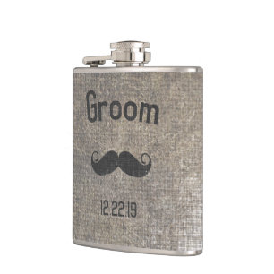 Bräutigam Flask Schnurrbart Flachmann