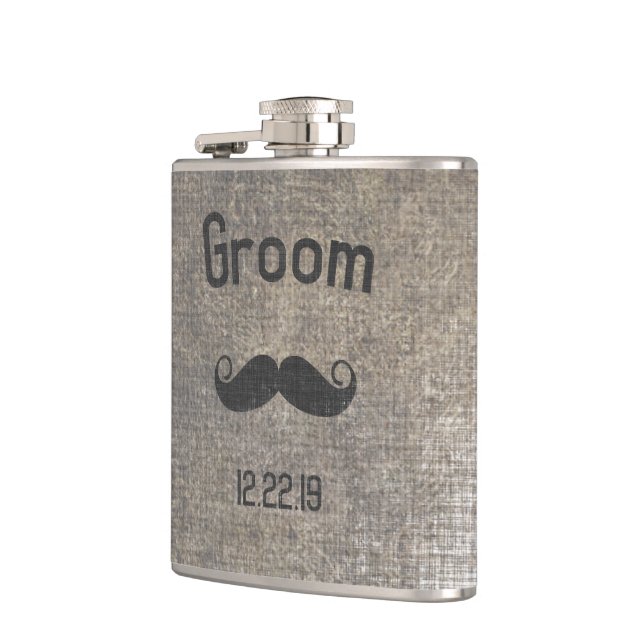 Bräutigam Flask Schnurrbart Flachmann (Links)