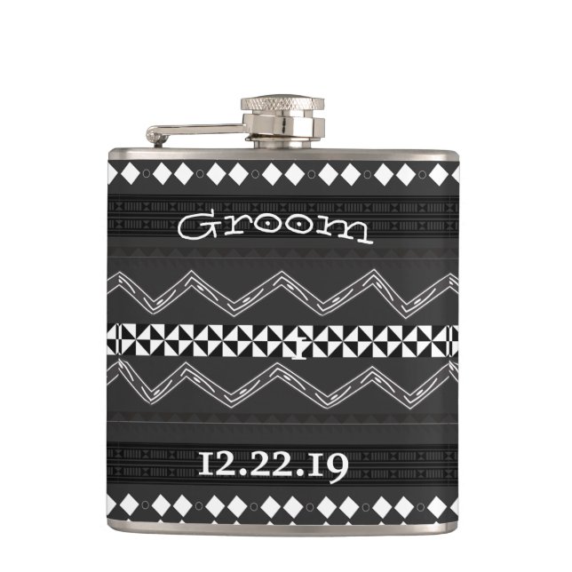 Bräutigam Flask Schnurrbart Flachmann (Vorderseite)