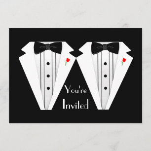 Bräutigam-Homosexuelles Smoking der Hochzeits-zwei Einladung