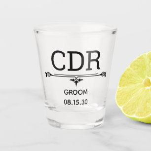 Bräutigam Initialen Schnapsglas