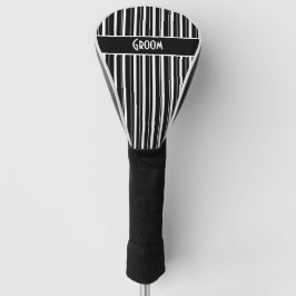 Bräutigam mit schwarz-weißen Streifen Golf Headcover