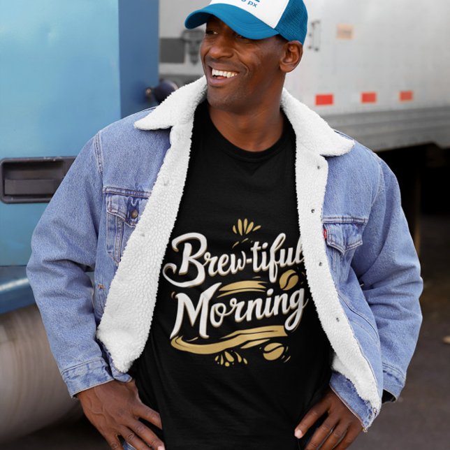 Bräutigam Mornong Funny Coffee Geschenkte Design T-Shirt (Von Creator hochgeladen)