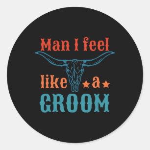 Bräutigam Outfit Runder Aufkleber