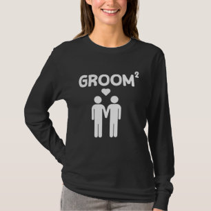 Bräutigam Quadrat Süß Schwul Bi Pan Hochzeit T-Shirt