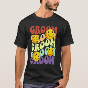 Bräutigam Retro-Lächeln Gesicht Hochzeitsfeier Jun T-Shirt