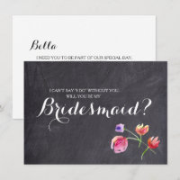 Brautjungfer-Anfrage mit Wasserfarbe-Floralmuster