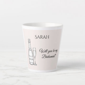 Brautjungfer Antrag Latte Tasse | Champagner