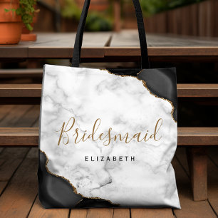 Brautjungfer aus schwarzem Achat-Marmor-Gold