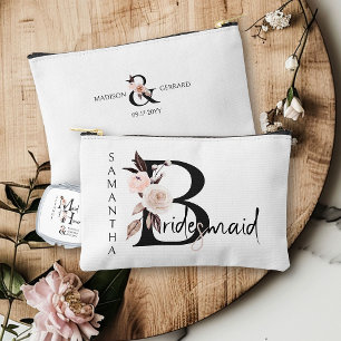 Brautjungfer-Blumen-Lettering Boho-Blumen personal Zubehörtasche