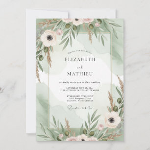 Brautjungfer Blush Mint Anemone Einladung