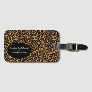 Brautjungfer Braut Boujee Trendiger Leopardenprint Gepäckanhänger