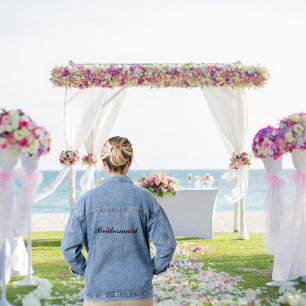Brautjungfer Braut Hochzeit Junggesellinnenabschie Jeansjacke