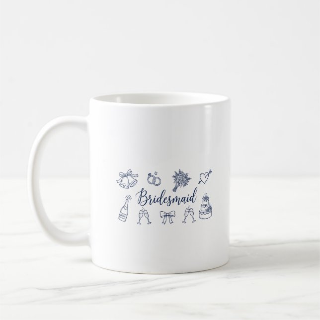 Brautjungfer Braut Squad Bow Brautparty Hochzeit Kaffeetasse (Links)