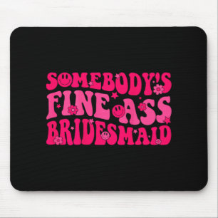 Brautjungfer Braut Squad Brautparty Groovy Jungges Mousepad