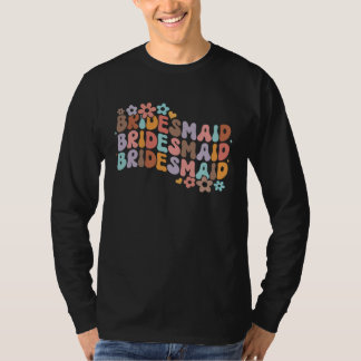 Brautjungfer Braut Squad Brautparty Groovy Jungges T-Shirt