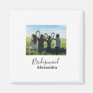 Brautjungfer Braut Squad Name Kalligrafie Foto Ges Magnet