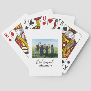 Brautjungfer Braut Squad Name Kalligrafie Foto Ges Spielkarten