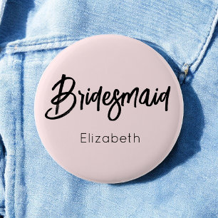 Brautjungfer Brautjungfernkleid Rosa Schwarz Hochz Button
