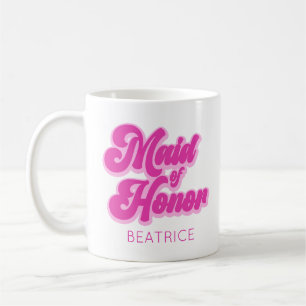 Brautjungfer Bubblegum Pink Retro Individueller Na Kaffeetasse