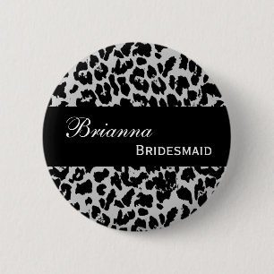 BRAUTJUNGFER Button-Knopf-grauer Leopard V207A6 Button