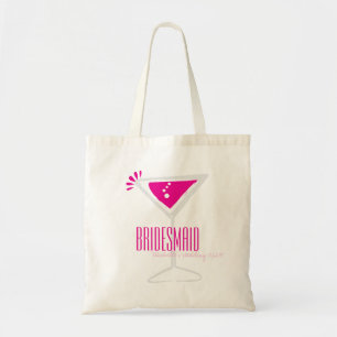 Brautjungfer Canvas-Tasche Pink Martini Glas Tragetasche