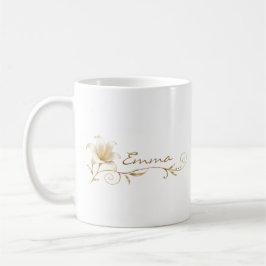Brautjungfer Champagner Gold Lilie Name Tasse