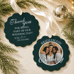 Brautjungfer Dankeschön Andenken Hochzeit Ornament Karte