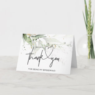 Brautjungfer Danksagungs-Geschenk Hochzeit Brautpa Karte