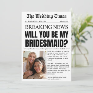 Brautjungfer-Einladung zur Hochzeit in Form einer  Einladung