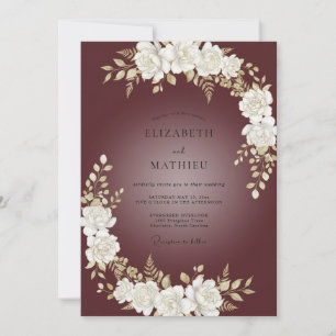 Brautjungfer Elfenbein-Rosen-Hochzeit Einladung