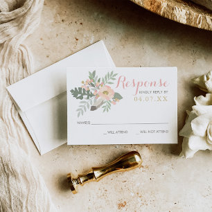 Brautjungfer Florale Hochzeitsantwort RSVP Karte