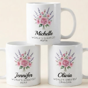 Brautjungfer Florale Mama Oma Muttertag Name Kaffeetasse