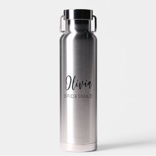 Brautjungfer-Geschenk Modern Minimalist Silber Trinkflasche