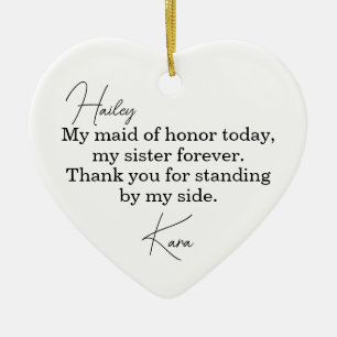 Brautjungfer-Geschenk - Personalisierter Hochzeits Keramik Ornament