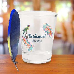 Brautjungfer-Geschenk Vintage-Sittich Schnapsglas