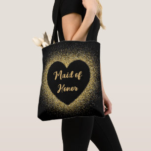 Brautjungfer Gold Glitter Elegantes Skript Hochzei