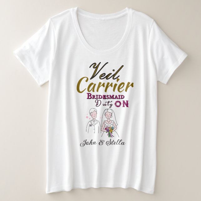 Brautjungfer  große größe T-Shirt (Design vorne)