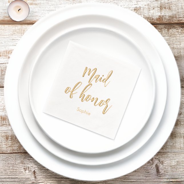 Brautjungfer-Hochzeit Elegante Foliengeprägte Serv Servietten Mit Folie (Insitu)