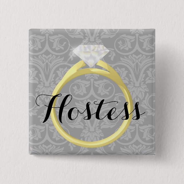 Brautjungfer Hochzeitsfeier Name-Tag Button (Vorderseite)
