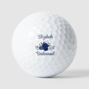 Brautjungfer Hochzeitsgeschenk Blaue Boho-Chic-Ros Golfball